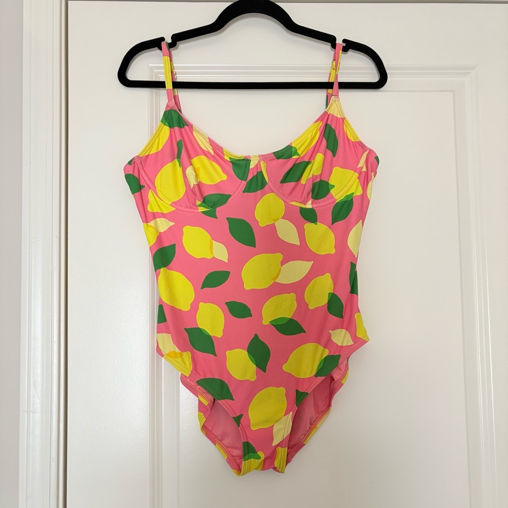 Kate Spade Women’s Pink Lemon-Print One-Piece Swimsuit - Picture 3 of 16